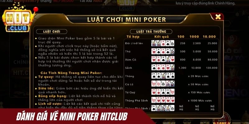 Đánh giá về Mini Poker Hitclub