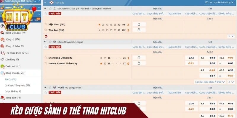 Kèo cược sảnh O thể thao Hitclub