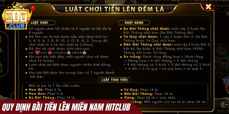Quy định bài Tiến lên miền Nam Hitclub